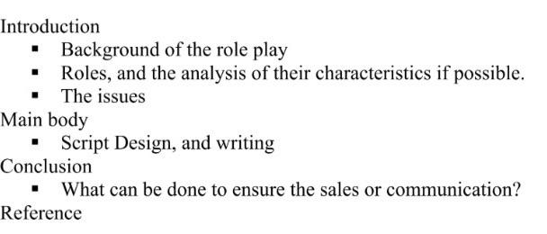 professional selling ques: required role play