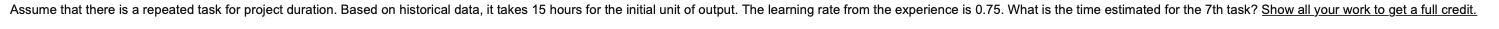 Assume that there is a repeated task for project