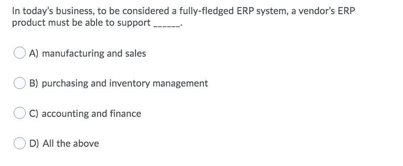 In today's business, to be considered a