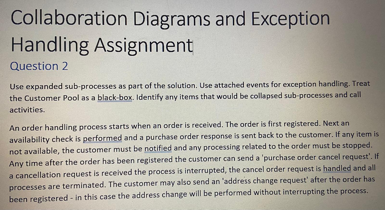 Collaboration Diagrams and Exception Handling
