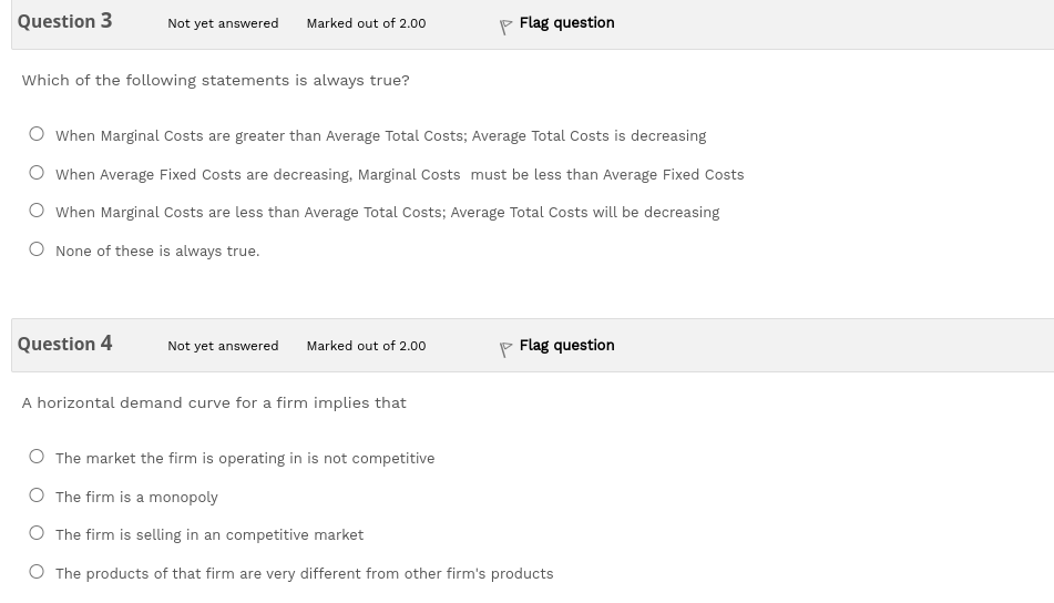 Question 1 Not yet answered Marked out of 2.00 p