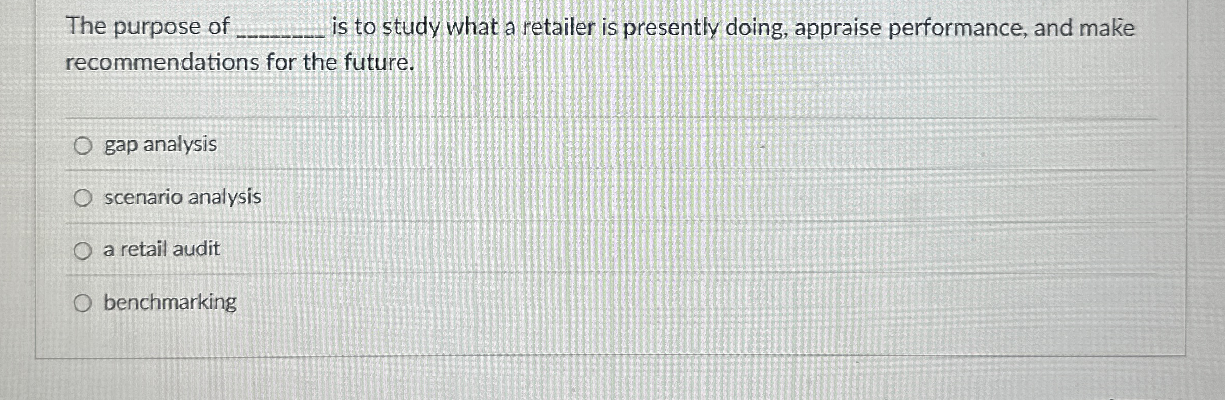 The purpose of q , is to study what a retailer is