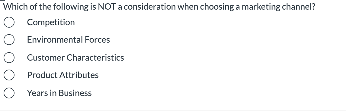 Which of the following is NOT a consideration