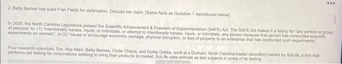 first amendment speech 2. Betty Barnes has sued