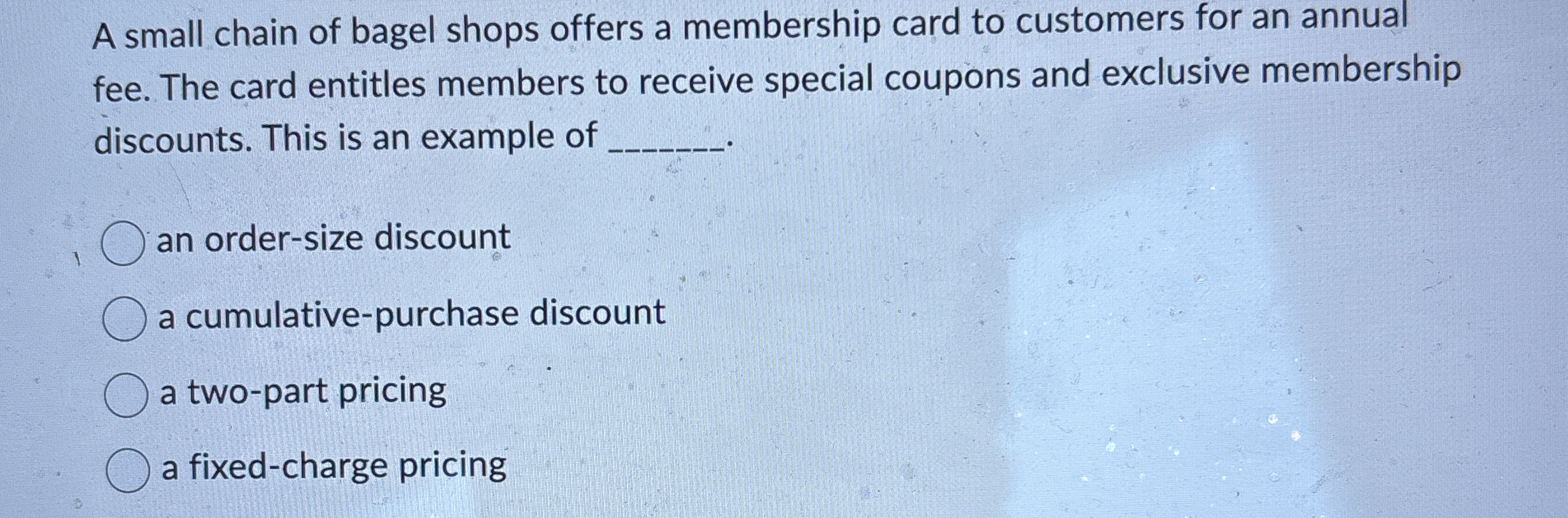 A small chain of bagel shops offers a membership