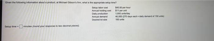 Given the following information about a product,