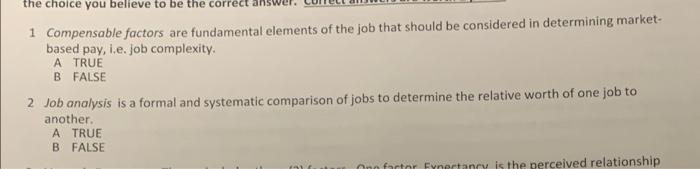 the choice you believe to be the corre 1