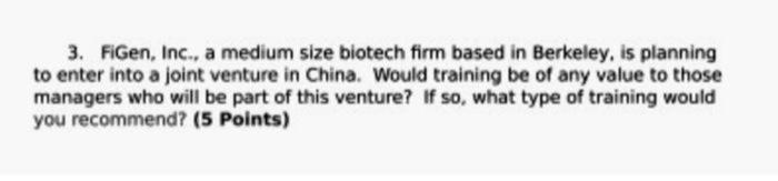 3. Figen, Inc., a medium size biotech firm based