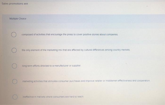 Sales promotions are Multiple Choice composed of