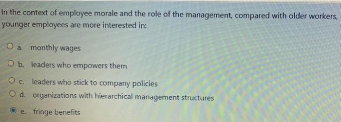 In the context of employee morale and the role of