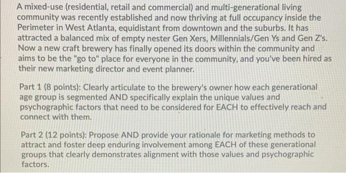 A mixed-use (residential, retail and commercial)