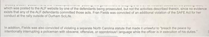first amendment speech problem N.C. Gen. Stat. $