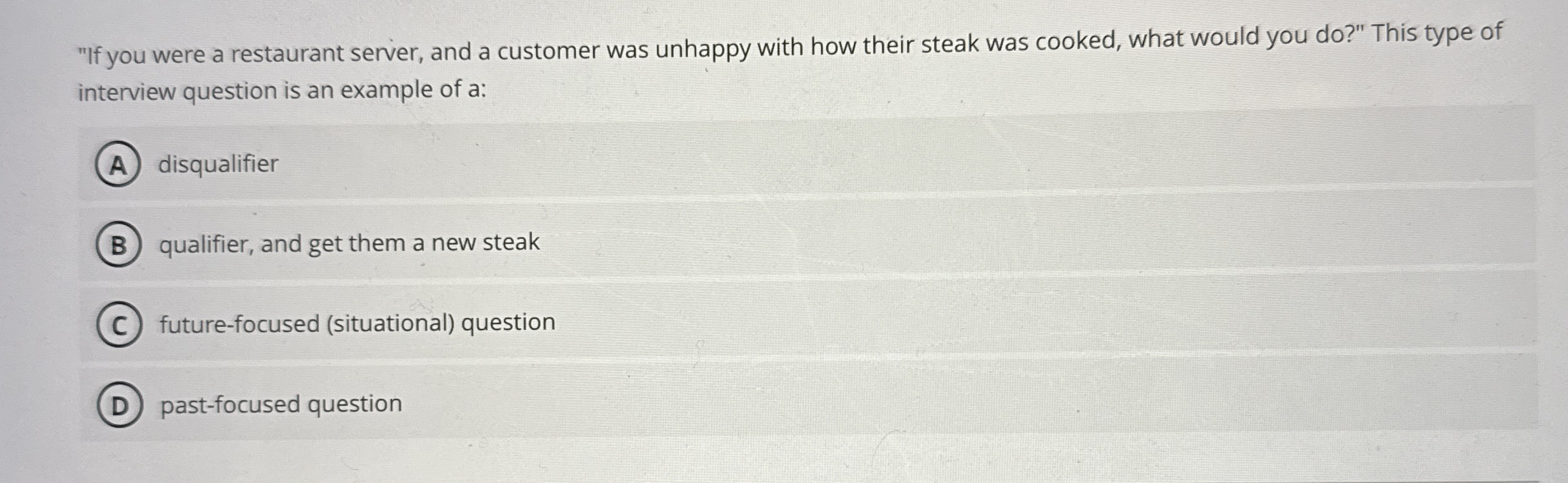 " If you were a restaurant server, and a customer