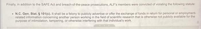 first amendment speech problem N.C. Gen. Stat. $