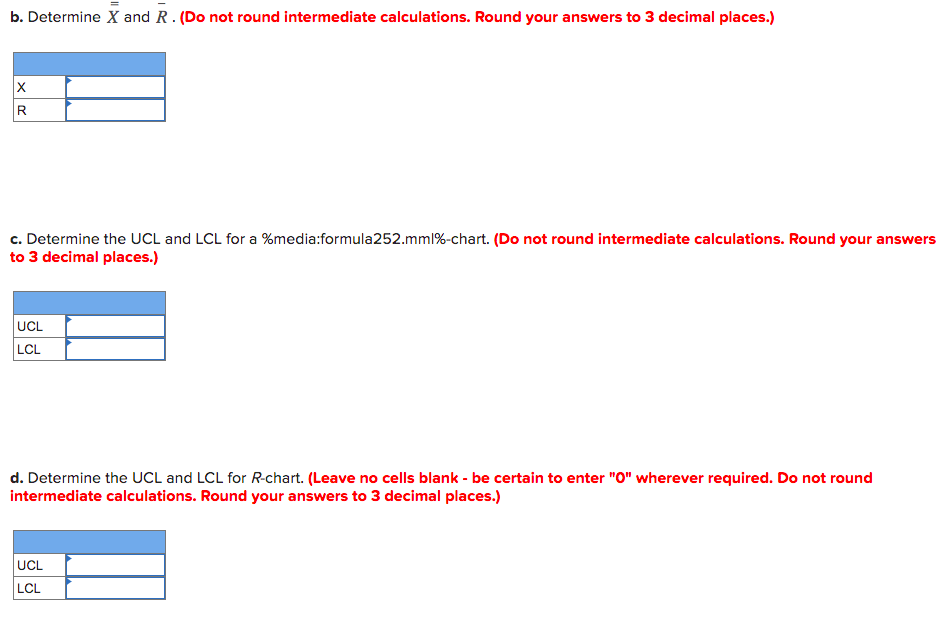 Problem 13-13 The following table contains the