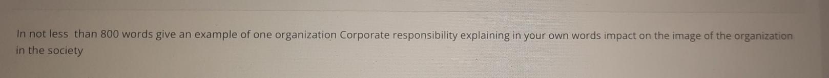 In not less than 800 words give an example of one