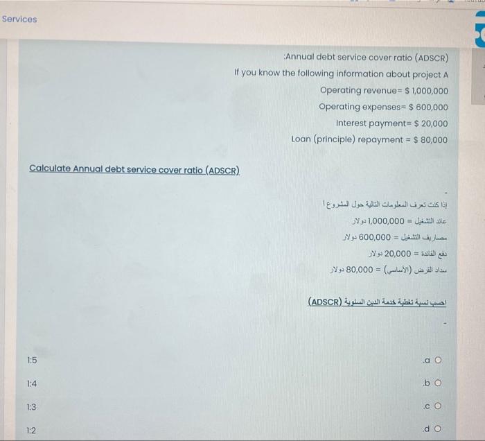 plez al hal Services Annual debt service cover
