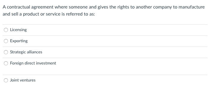 A contractual agreement where someone and gives