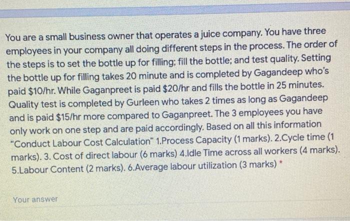 You are a small business owner that operates a