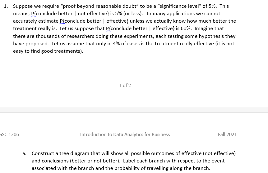 W 1. Suppose we require proof beyond reasonable