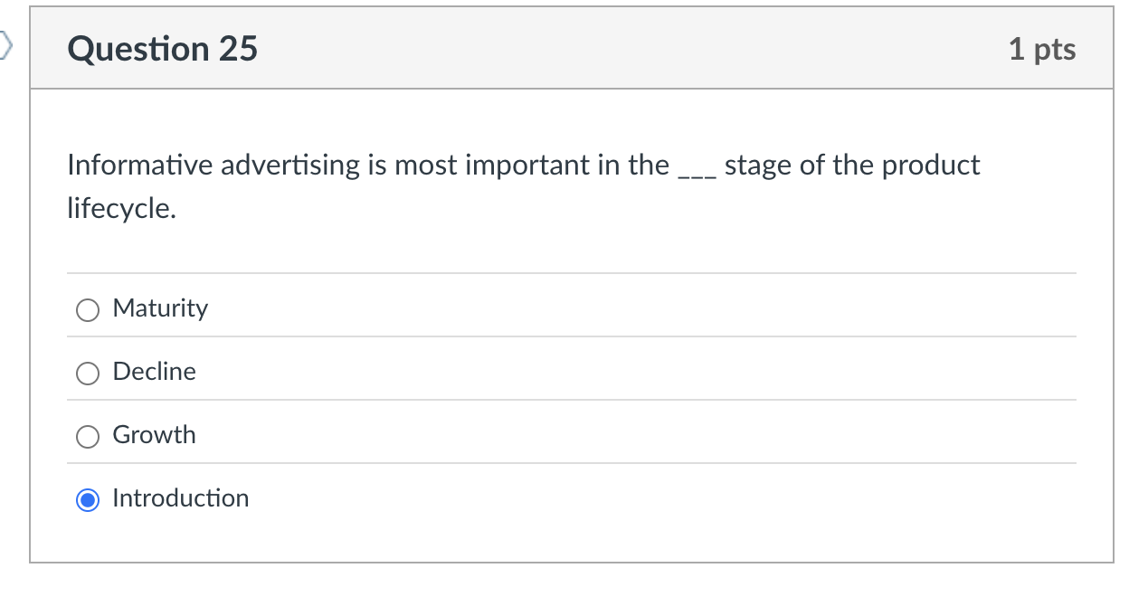 Question 2 5 Informative advertising is most
