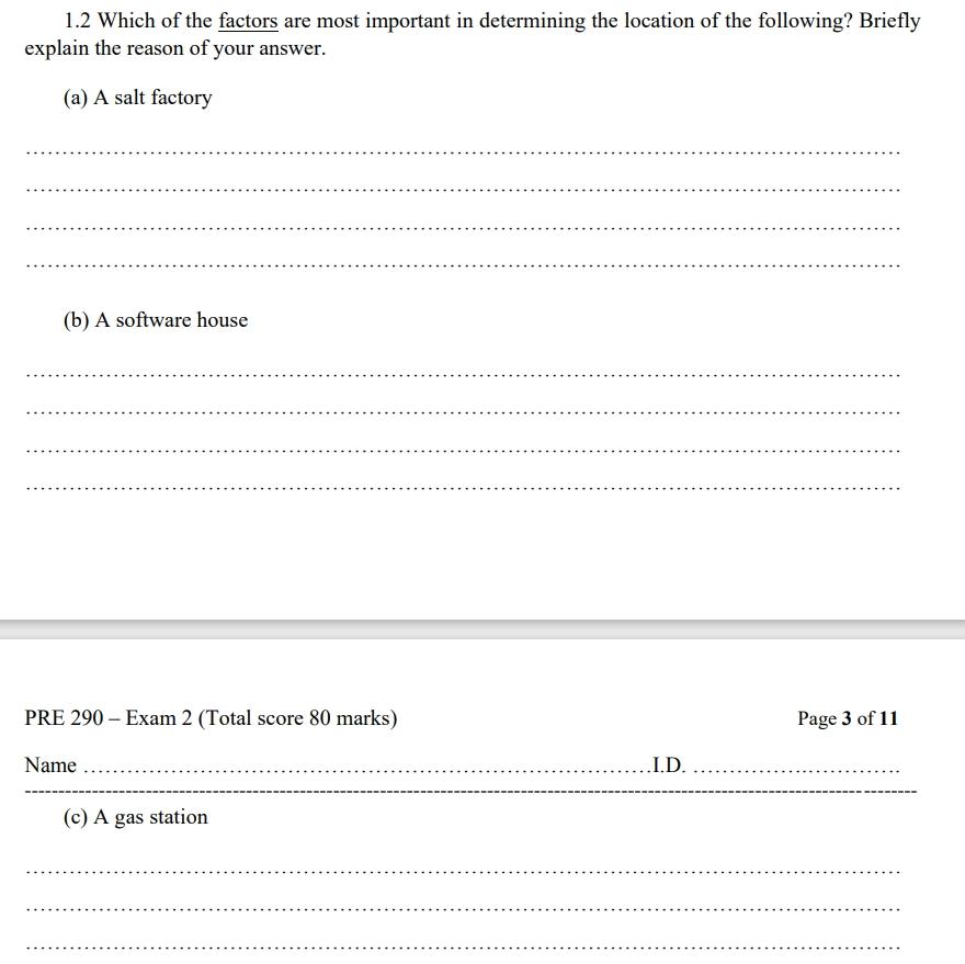 1.2 Which of the factors are most important in