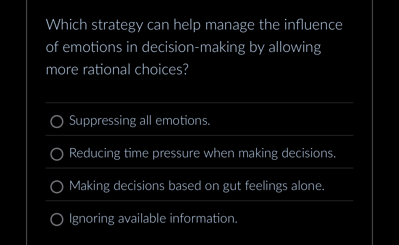 Which strategy can help manage the influence of