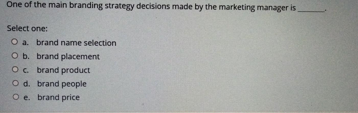 One of the main branding strategy decisions made