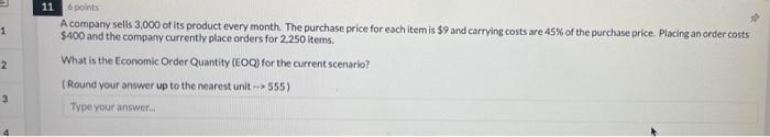 11 points 1 A company sells 3,000 of its product