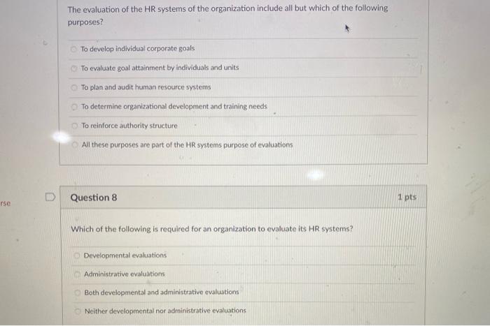 The evaluation of the HR systems of the
