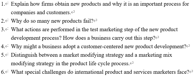 1.- Explain how firms obtain new products and why