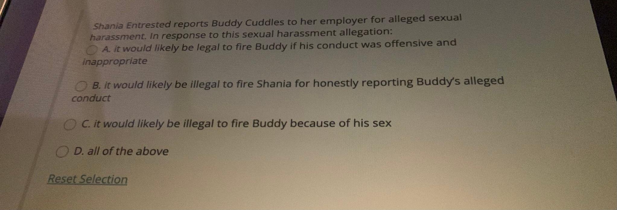 Shania Entrested reports Buddy Cuddles to her