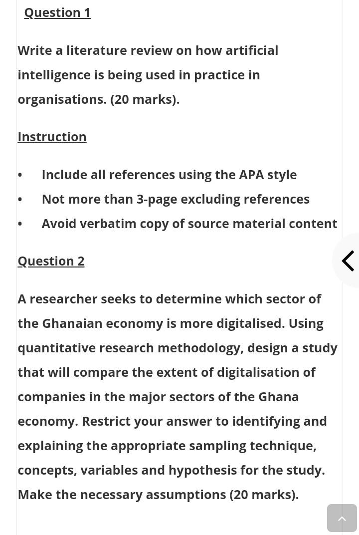 Question 1 Write a literature review on how