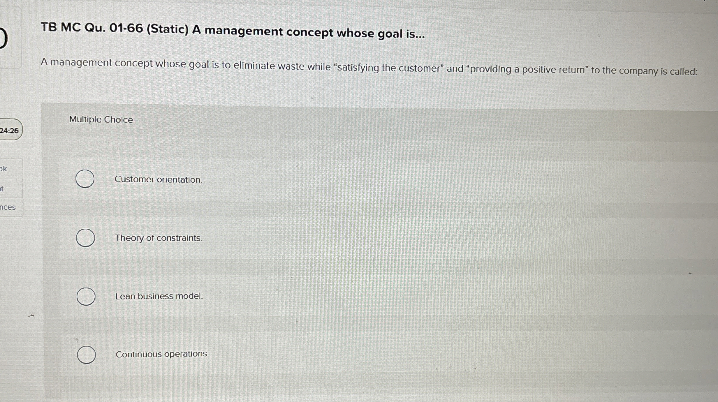 TB MC Qu . 0 1 - 6 6 ( Static ) A management