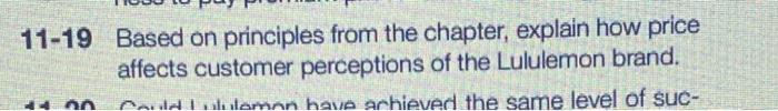 11-19 Based on principles from the chapter,