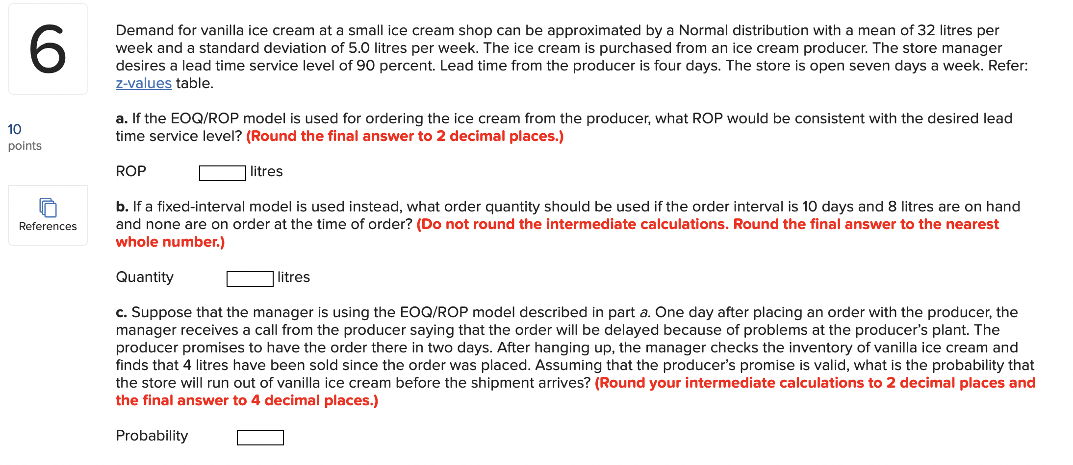 6 Demand for vanilla ice cream at a small ice