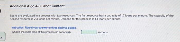 Additional Algo 4-3 Labor Content Loans are