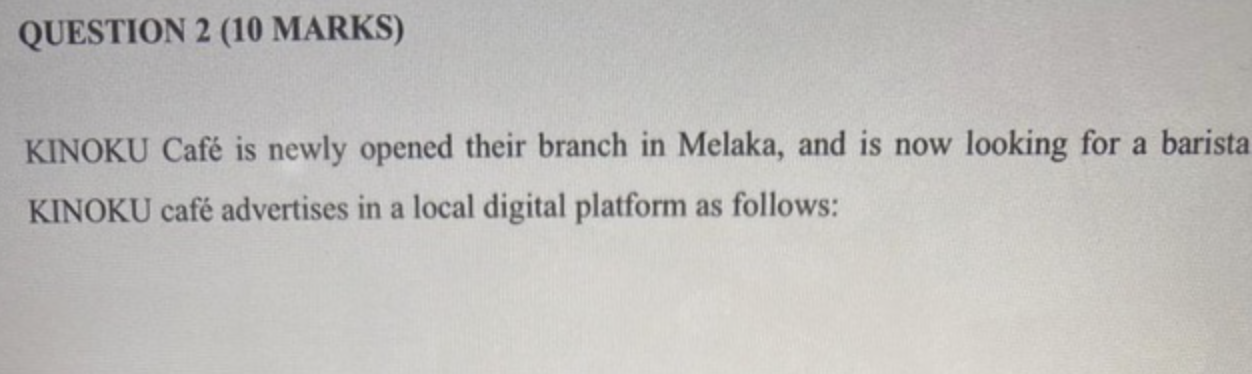 Operations Management QUESTION 2 (10 MARKS)