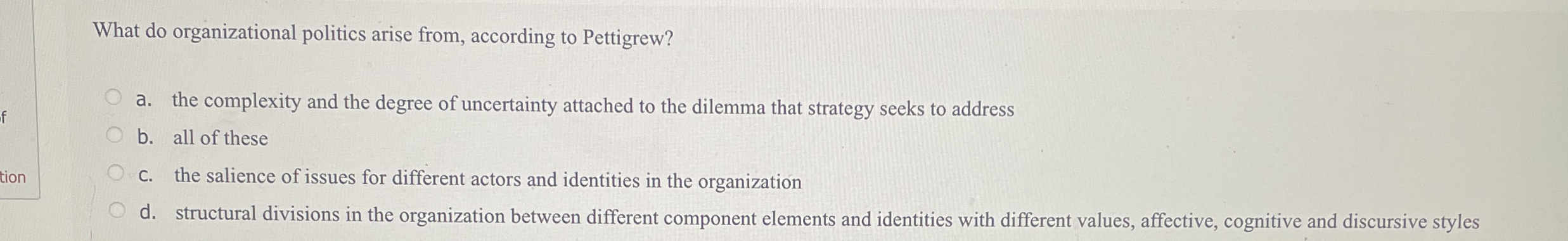 What do organizational politics arise from,