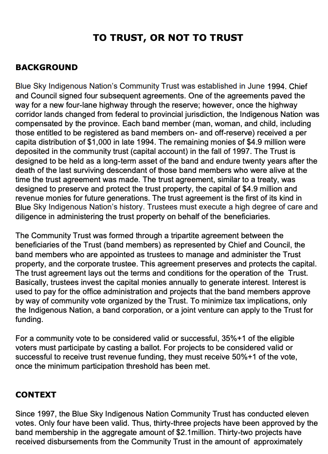 TO TRUST, OR NOT TO TRUST BACKGROUND Blue Sky