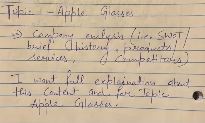 i want full elaboration with the topic of apple