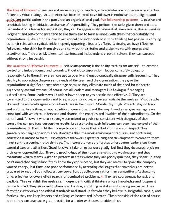 leadership subject Determine what the author is