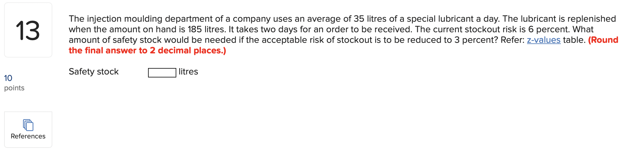 13 The injection moulding department of a company