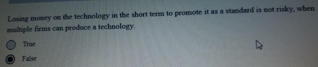 Losing money on the technology in the short term