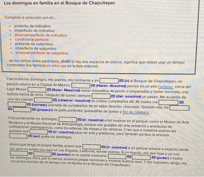 this is a spanish question Los domingos en