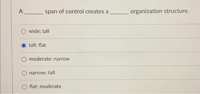 A span of control creates a organization