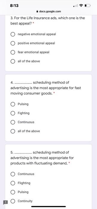 8:13 docs.google.com 3. For the Life Insurance