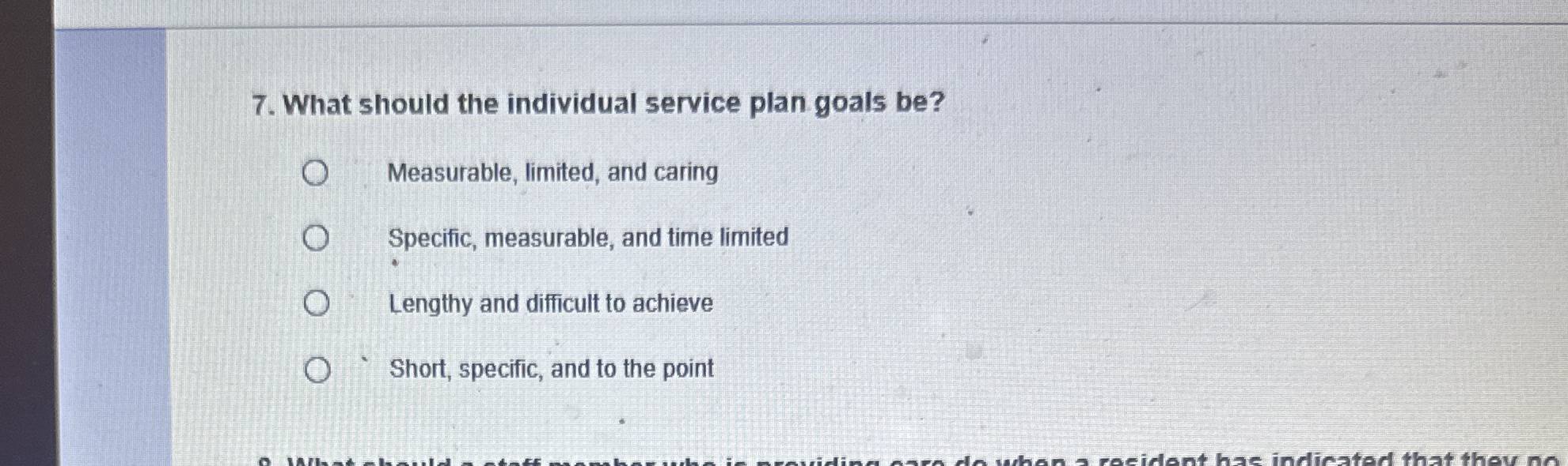 What should the individual service plan goals be