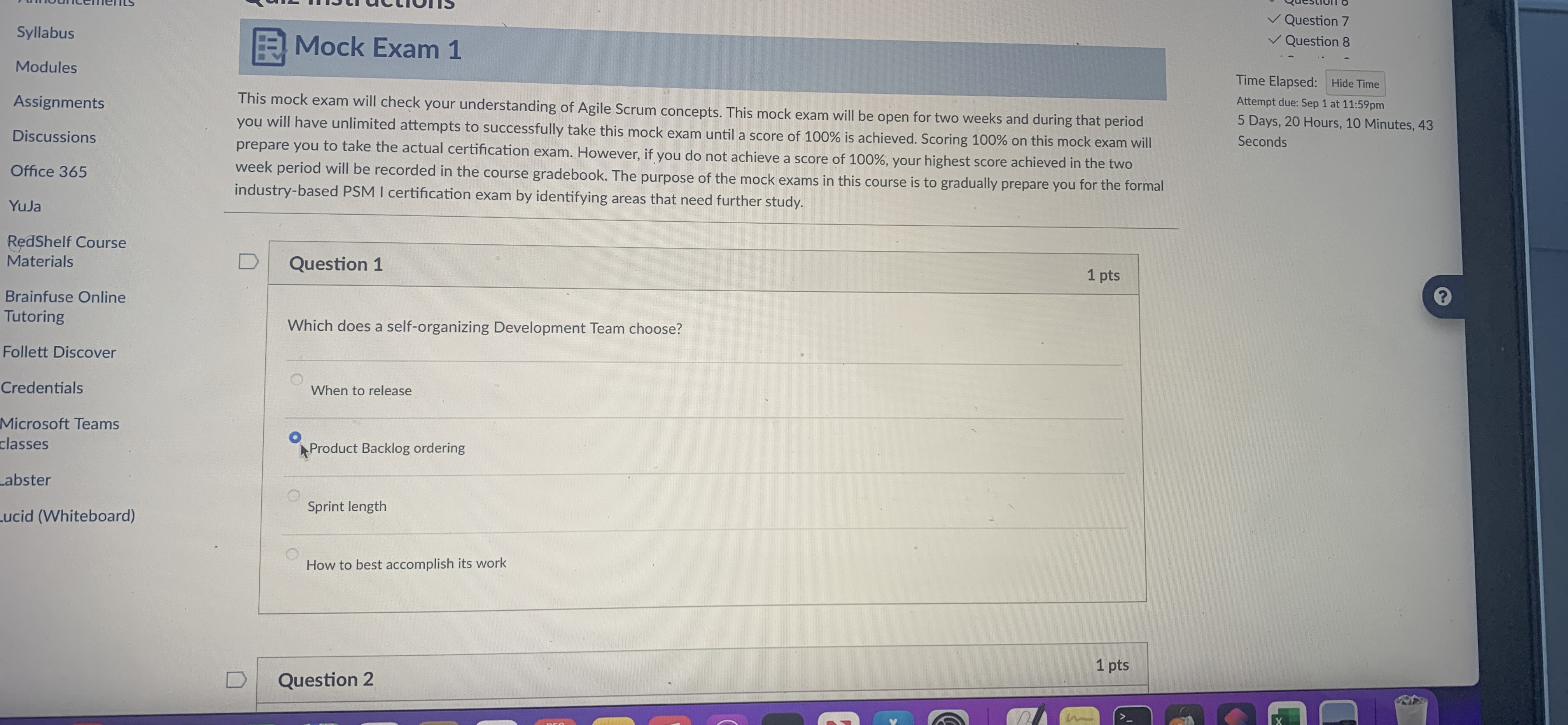 What does a self organizing development team