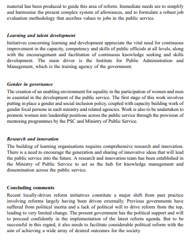 QUESTION. A) How was the performance management